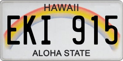 HI license plate EKI915