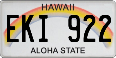 HI license plate EKI922