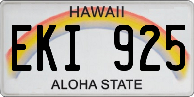 HI license plate EKI925