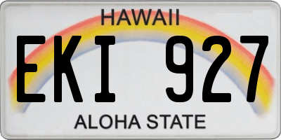 HI license plate EKI927