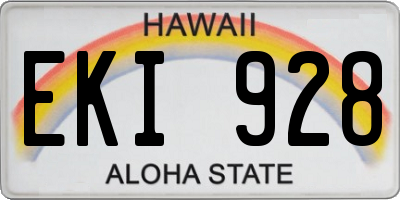 HI license plate EKI928