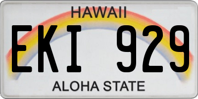 HI license plate EKI929