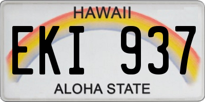 HI license plate EKI937