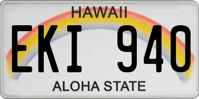 HI license plate EKI940