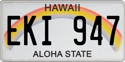 HI license plate EKI947