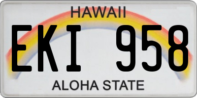 HI license plate EKI958