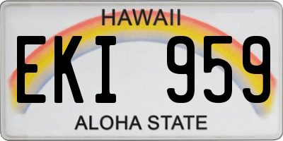 HI license plate EKI959