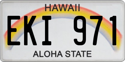 HI license plate EKI971