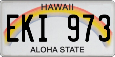 HI license plate EKI973