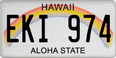 HI license plate EKI974