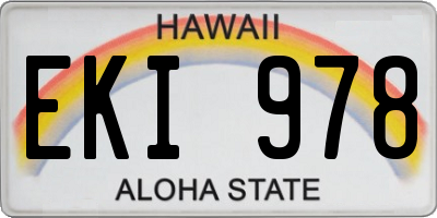 HI license plate EKI978