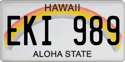 HI license plate EKI989