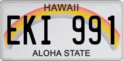 HI license plate EKI991