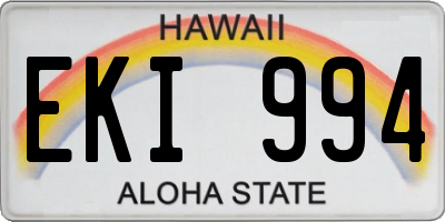 HI license plate EKI994