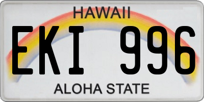 HI license plate EKI996