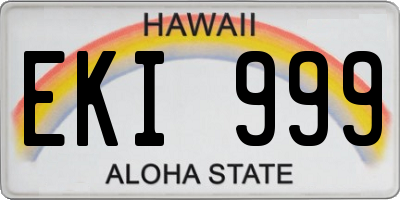 HI license plate EKI999
