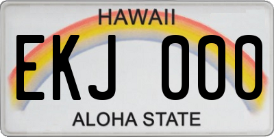HI license plate EKJ000