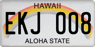 HI license plate EKJ008