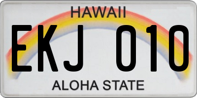 HI license plate EKJ010