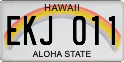 HI license plate EKJ011
