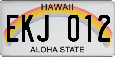 HI license plate EKJ012
