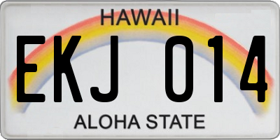 HI license plate EKJ014