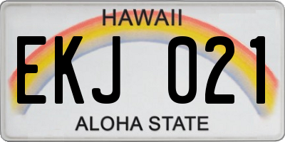 HI license plate EKJ021
