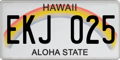 HI license plate EKJ025