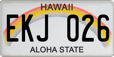 HI license plate EKJ026