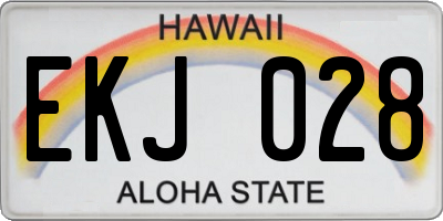 HI license plate EKJ028