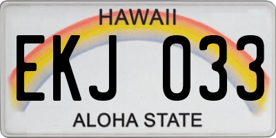 HI license plate EKJ033
