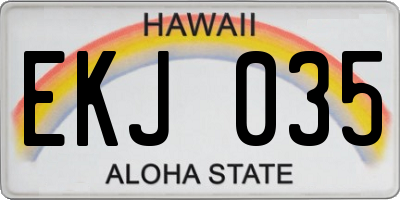HI license plate EKJ035