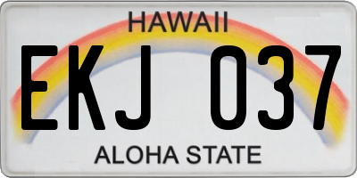 HI license plate EKJ037