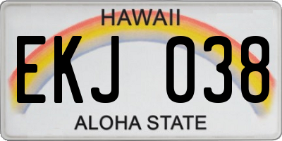 HI license plate EKJ038