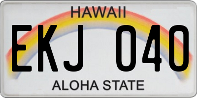 HI license plate EKJ040