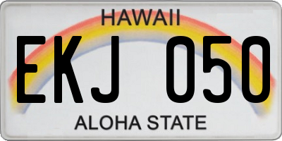 HI license plate EKJ050