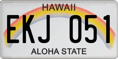 HI license plate EKJ051