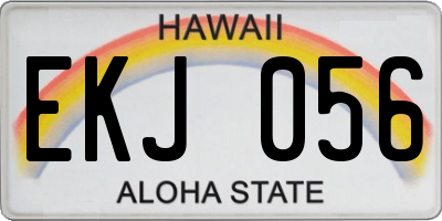 HI license plate EKJ056