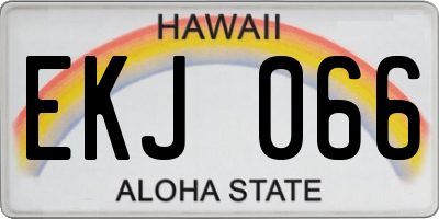 HI license plate EKJ066