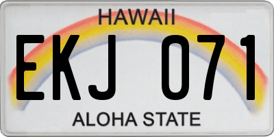 HI license plate EKJ071