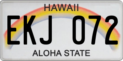HI license plate EKJ072