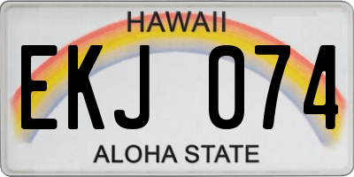 HI license plate EKJ074