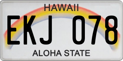 HI license plate EKJ078