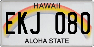 HI license plate EKJ080