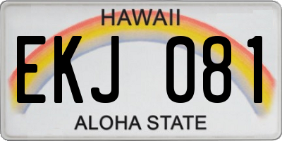 HI license plate EKJ081