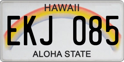 HI license plate EKJ085