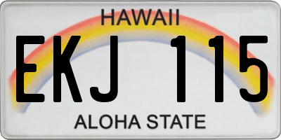 HI license plate EKJ115