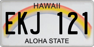 HI license plate EKJ121