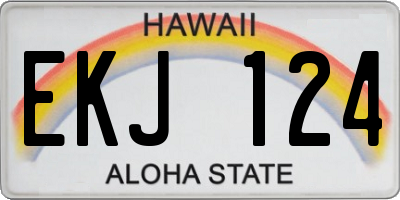 HI license plate EKJ124