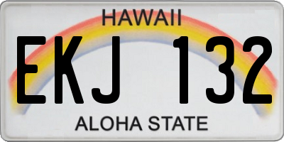 HI license plate EKJ132